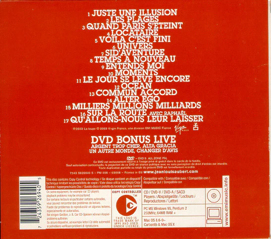 Jean-Louis Aubert - Comme On A Dit (CD, Comp, Copy Prot. + DVD, Ltd, PAL) - Image 2