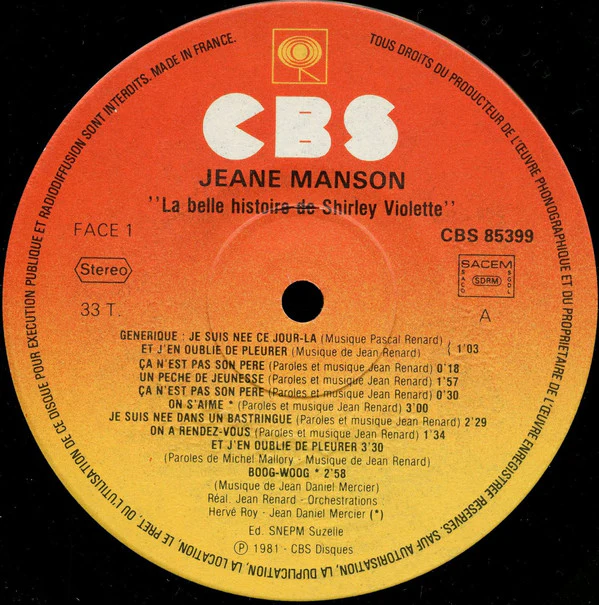 Jeane Manson - La Belle Histoire De Shirley Violette (LP, Album) - Image 5