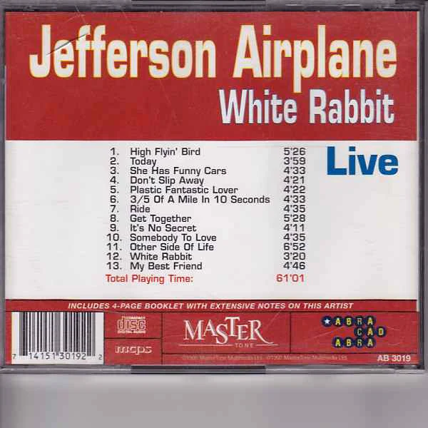 Jefferson Airplane - White Rabbit - Live (CD, Comp) - Image 2