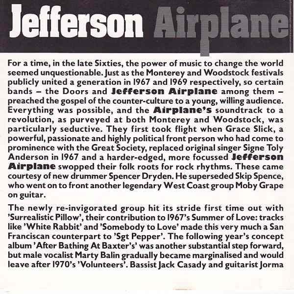 Jefferson Airplane - White Rabbit - Live (CD, Comp) - Image 4