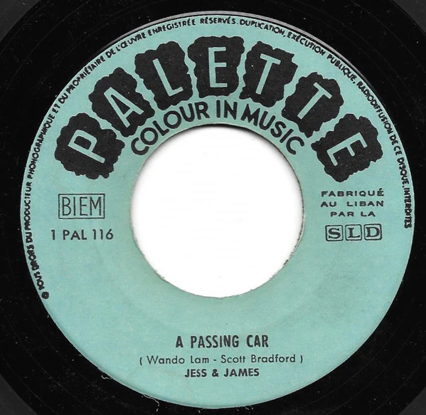 Jess & James - Mrs. Davis / A Passing Car (7", Single) - Image 2