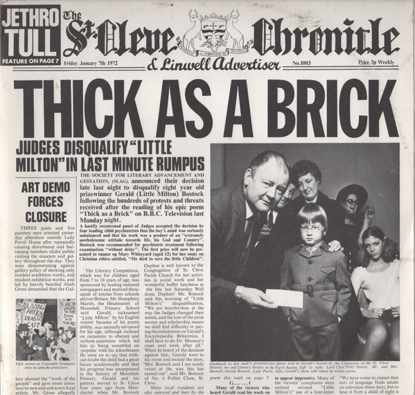 Jethro Tull - Thick As A Brick (LP, Album, RE)