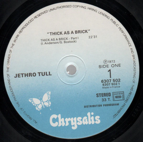 Jethro Tull - Thick As A Brick (LP, Album, RE) - Image 3