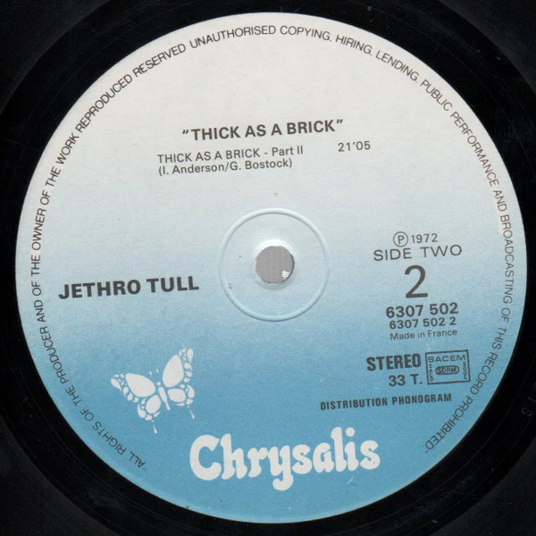 Jethro Tull - Thick As A Brick (LP, Album, RE) - Image 4