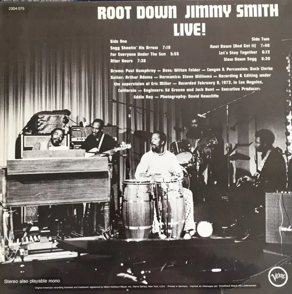 Jimmy Smith - Root Down Live! (LP, Album) - Image 2