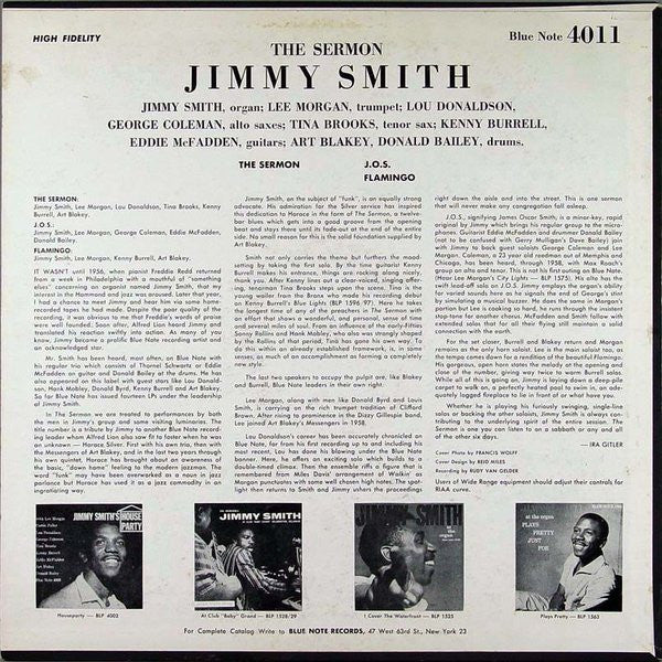 Jimmy Smith - The Sermon! (LP, Album, Mono, 47 ) - Image 2