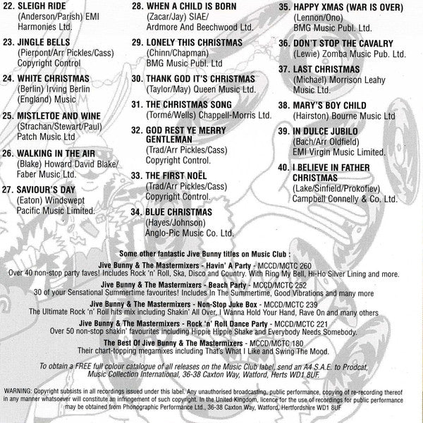 Jive Bunny And The Mastermixers - Christmas Party - 40 Non-Stop Christmas Favourites (CD) - Image 4