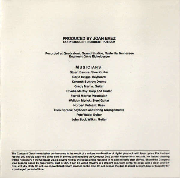 Joan Baez - Come From The Shadows (CD, Album) - Image 5
