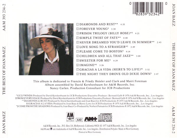 Joan Baez - The Best Of Joan C. Baez (CD, Comp) - Image 2