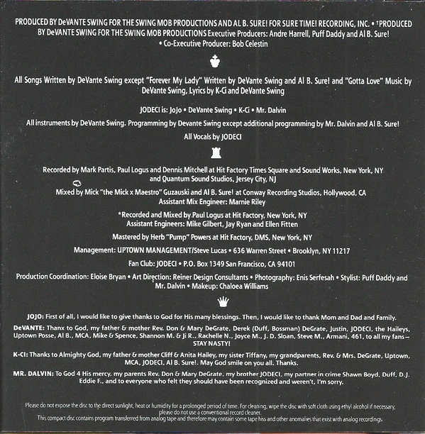 Jodeci - Forever My Lady (CD, Album) - Image 3