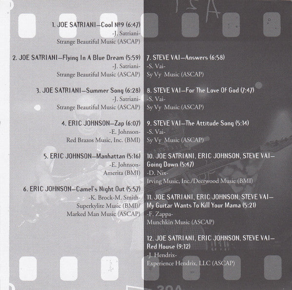Joe Satriani / Eric Johnson (2) / Steve Vai - G3 Live In Concert (CD, Album) - Image 4