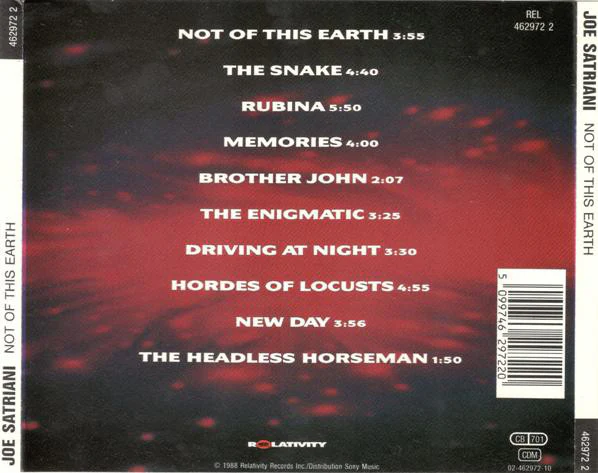 Joe Satriani - Not Of This Earth (CD, Album, RE) - Image 2