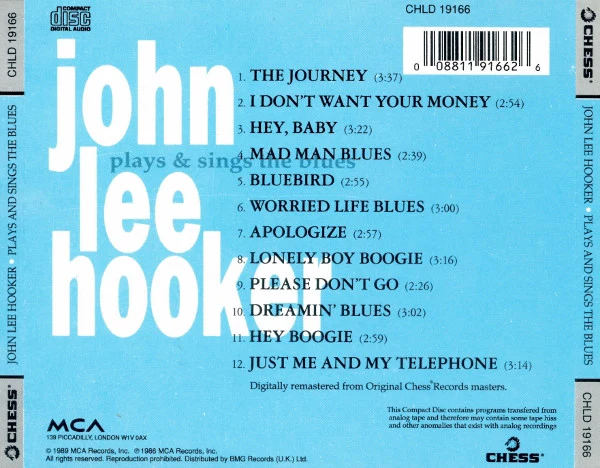 John Lee Hooker - Plays & Sings The Blues (CD, Album, RE, RM) - Image 3