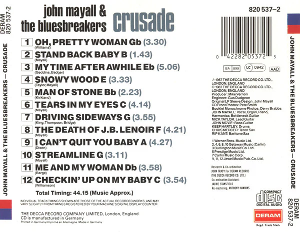 John Mayall - Crusade (CD, Album, RE, RM) - Image 2