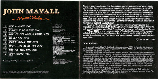 John Mayall - Primal Solos (CD, Album, RE, RM) - Image 5
