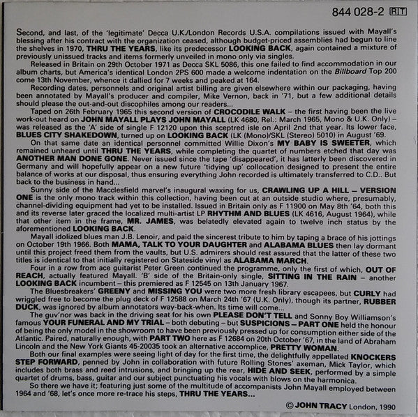 John Mayall - Thru The Years (CD, Comp, RE, RM) - Image 5
