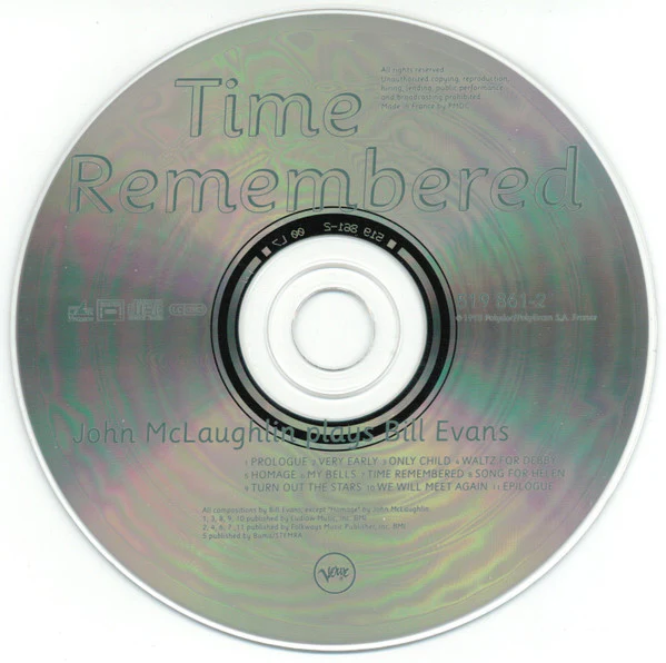 John McLaughlin - Time Remembered (CD, Album) - Image 3