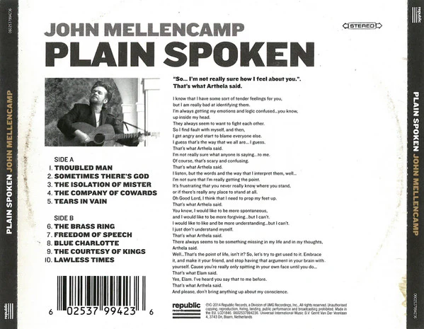 John Mellencamp* - Plain Spoken (CD, Album) - Image 2