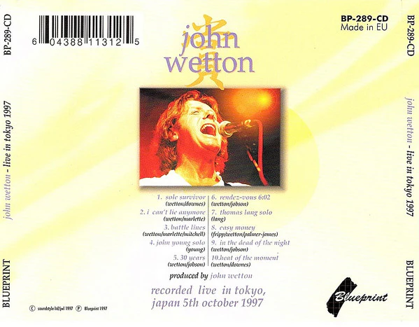 John Wetton - Live In Tokyo 1997 (2xCD, Album) - Image 2