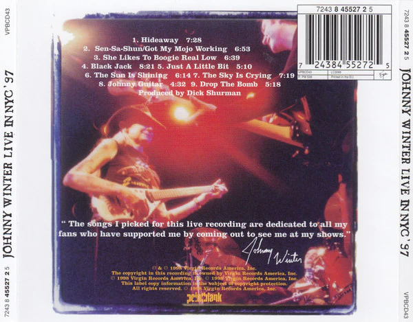 Johnny Winter - Live In NYC '97 (CD, Album) - Image 2