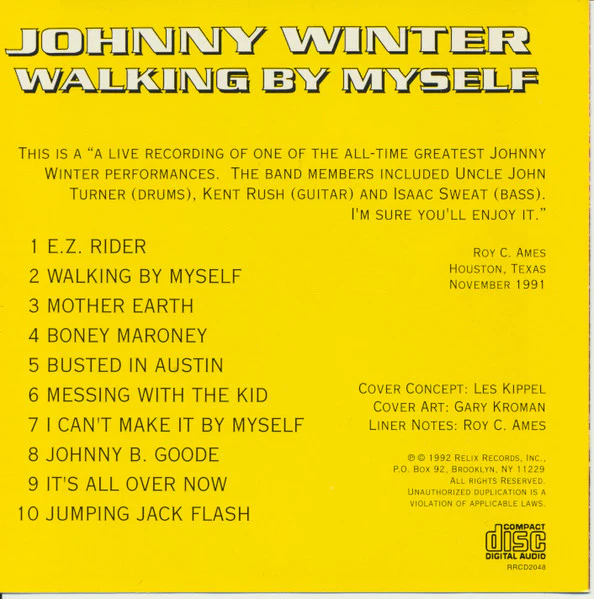 Johnny Winter - Walking By Myself (CD, Album) - Image 3
