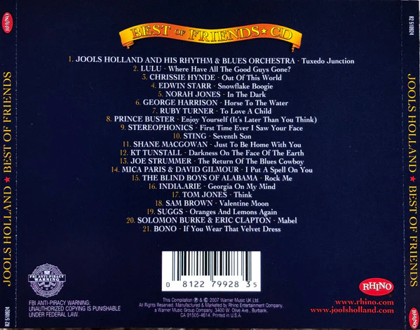 Jools Holland - Best Of Friends (CD, Album, Comp) - Image 2