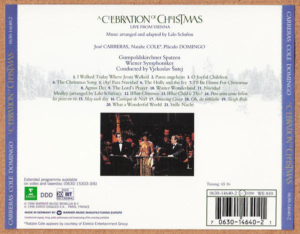 José Carreras · Natalie Cole · Plácido Domingo* - A Celebration Of Christmas (CD, Album) - Image 2