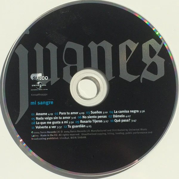 Juanes - Mi Sangre (CD, Album) - Image 3