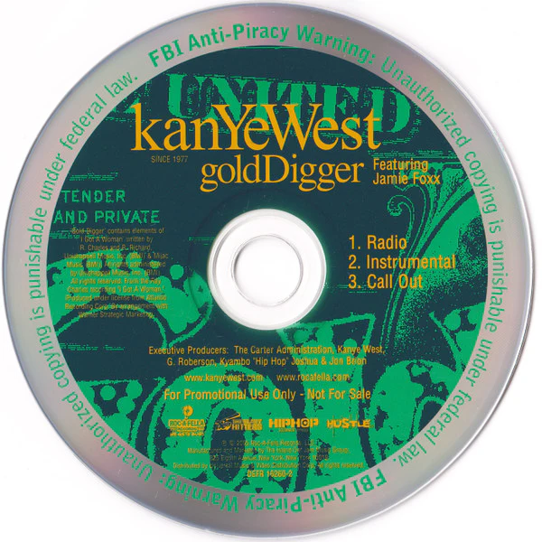 kanYeWest* Featuring Jamie Foxx - Gold Digger (CD, Single, Promo) - Image 3
