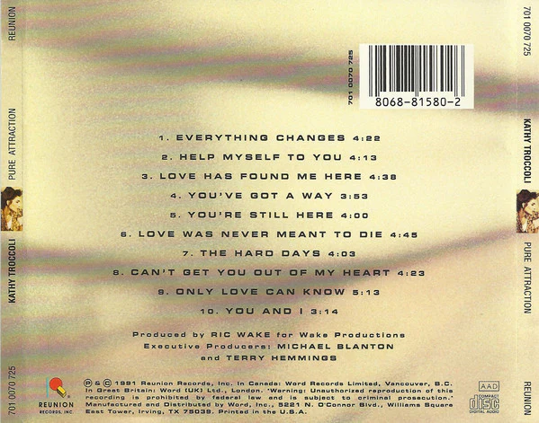 Kathy Troccoli - Pure Attraction (CD, Album) - Image 2