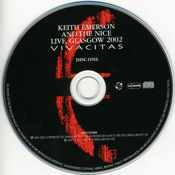Keith Emerson And The Nice - Vivacitas - Live At Glasgow 2002 (3xCD, Album) - Image 3