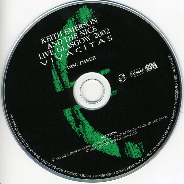 Keith Emerson And The Nice - Vivacitas - Live At Glasgow 2002 (3xCD, Album) - Image 5