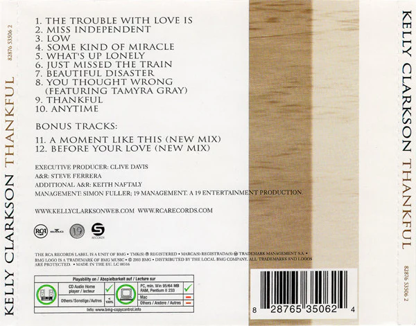 Kelly Clarkson - Thankful (CD, Album, Copy Prot.) - Image 2