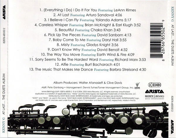 Kenny G - At Last... The Duets Album (CD, Album) - Image 3