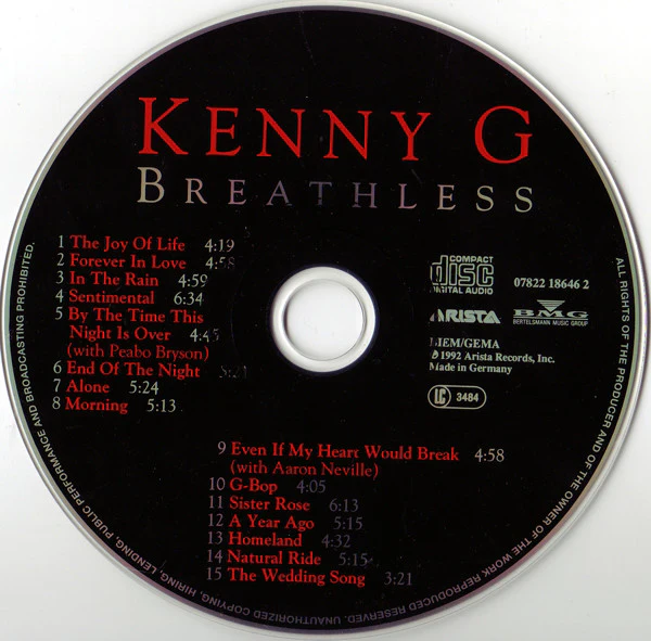 Kenny G  - Breathless (CD, Album) - Image 3