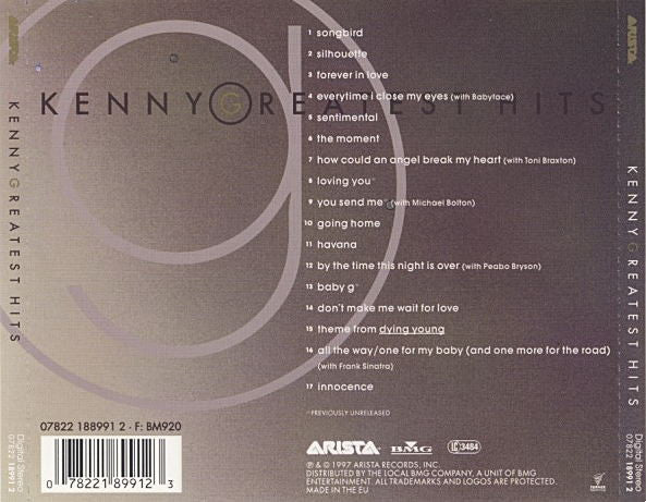 Kenny G  - Greatest Hits (CD, Comp) - Image 2