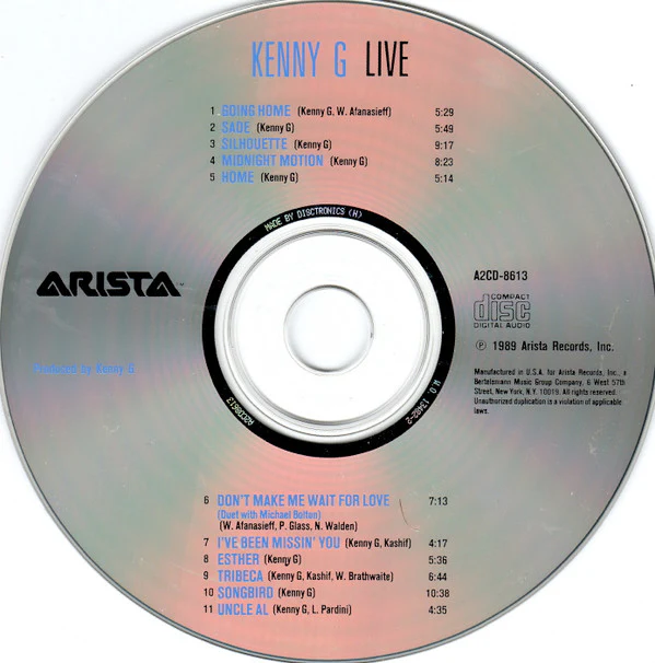 Kenny G - Live (CD, Album) - Image 3