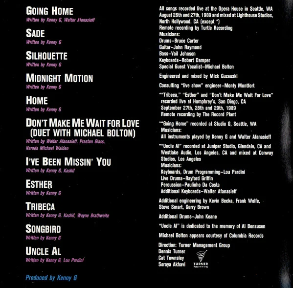 Kenny G - Live (CD, Album) - Image 5
