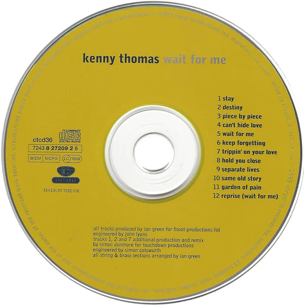 Kenny Thomas - Wait For Me (CD, Album) - Image 3