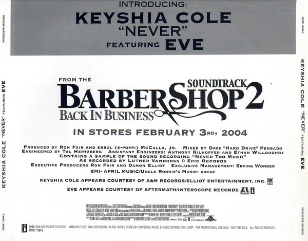 Keyshia Cole Featuring Eve (2) - Never (CD, Single, Promo)