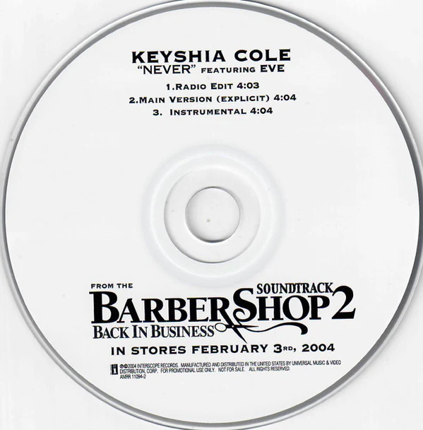 Keyshia Cole Featuring Eve (2) - Never (CD, Single, Promo) - Image 2