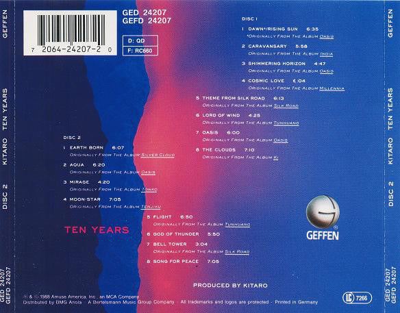 Kitaro - Ten Years (2xCD, Comp) - Image 2