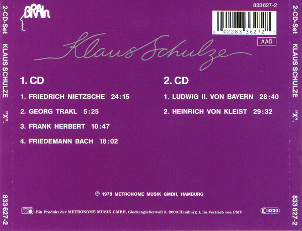 Klaus Schulze - "X". (2xCD, Album, RE) - Image 3