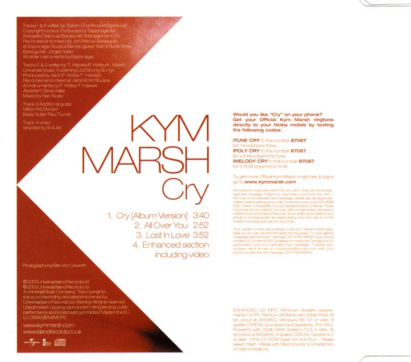 Kym Marsh - Cry (CD, Single, Enh, CD1) - Image 3