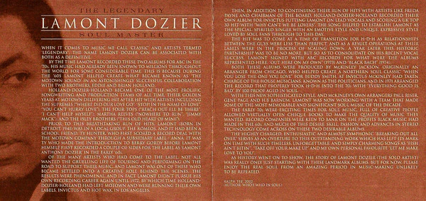 Lamont Dozier - The Legendary Soul Master (CD, Comp) - Image 4