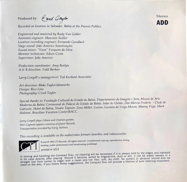 Larry Coryell - Live From Bahia (CD, Album) - Image 5