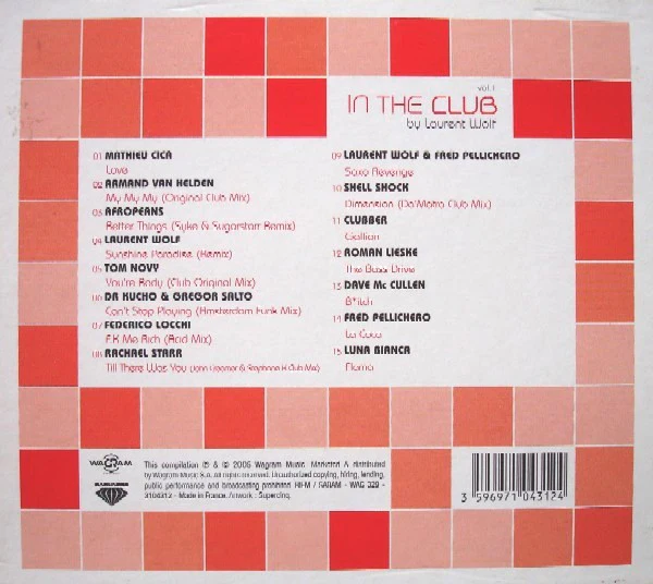 Laurent Wolf - In The Club Vol. 1 (CD, Comp, Mixed) - Image 2