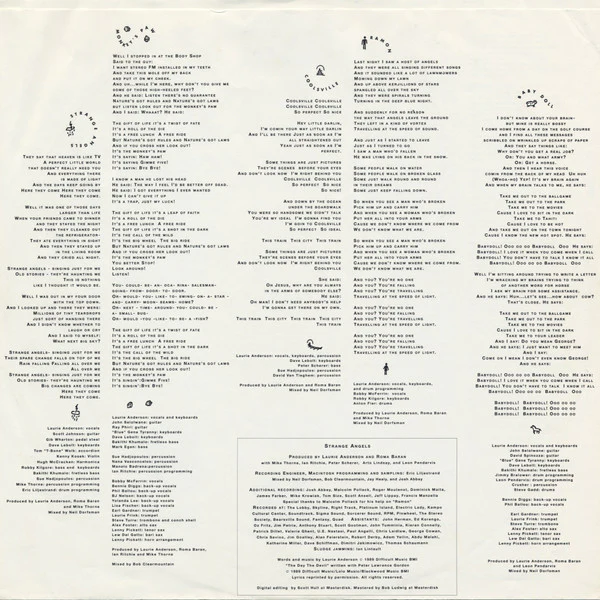Laurie Anderson - Strange Angels (LP, Album) - Image 5