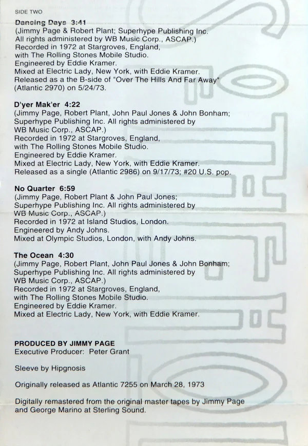 Led Zeppelin - Houses Of The Holy (Cass, Album, RE, RM) - Image 5