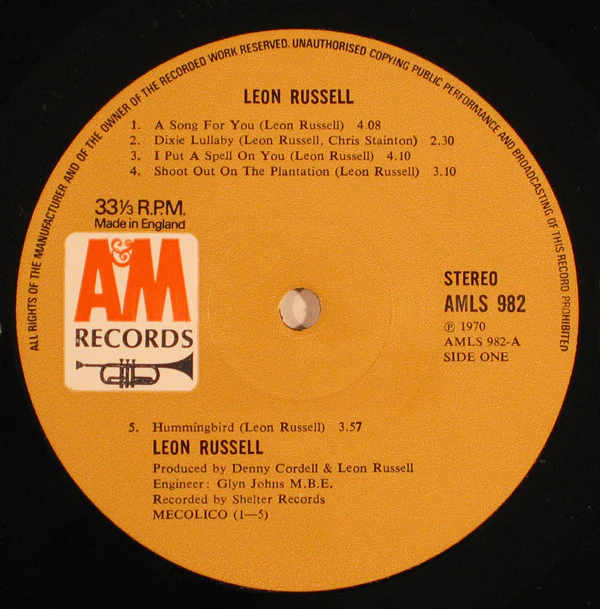 Leon Russell - Leon Russell (LP, Album) - Image 3